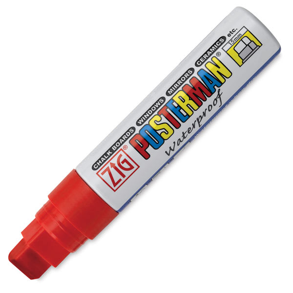 Kuretake Zig Posterman Paint Markers - Open angled Red Big and Broad Marker
