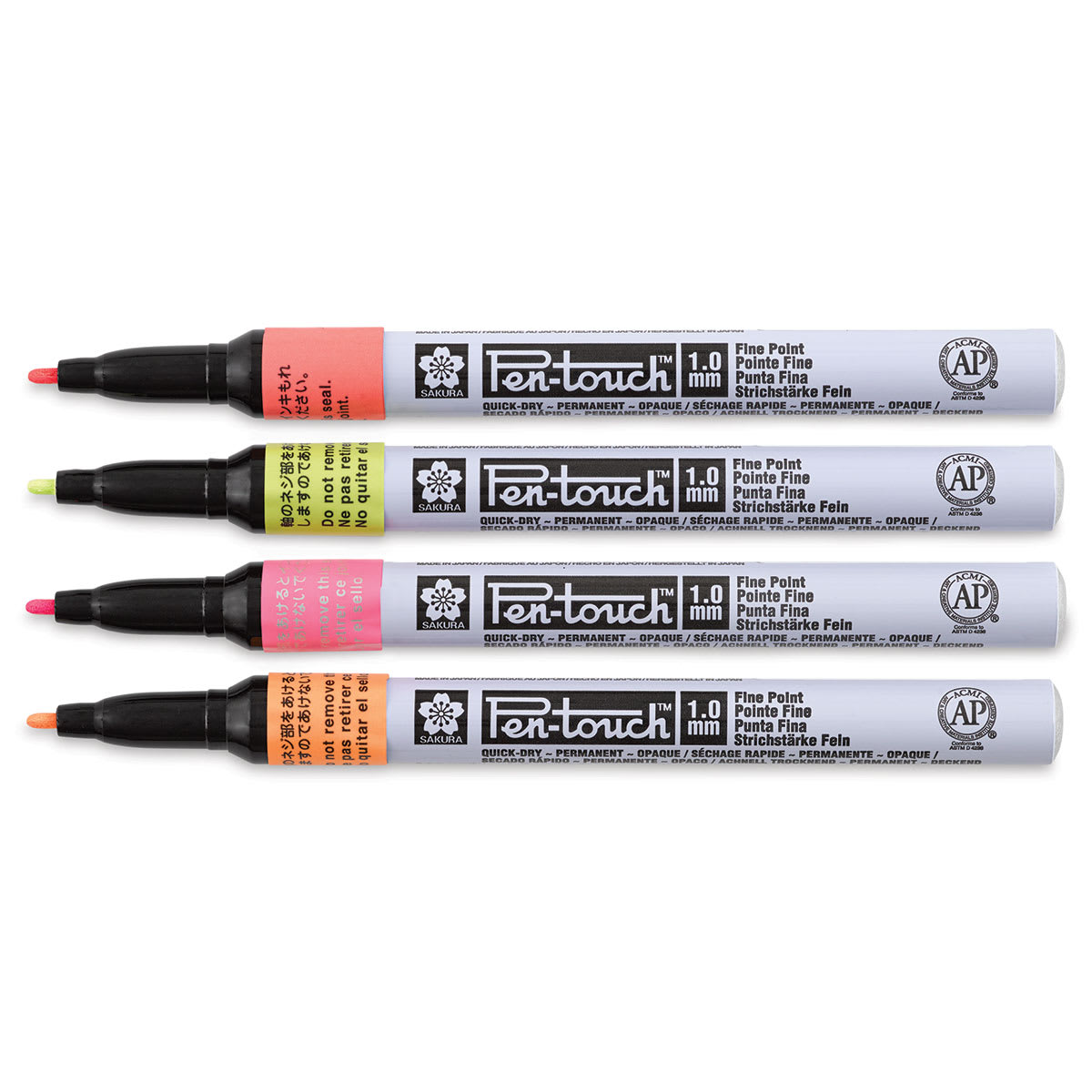 Sakura Pen-Touch Paint Markers - Fluorescent Colors, Fine Tip, Set of 4 (markers out of package)