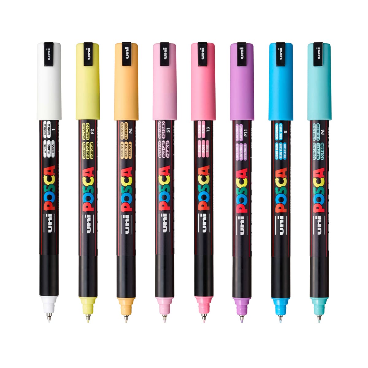 POSCA Paint Marker Set 8-Color PC-1MR Extra-Fine Soft Colours Set