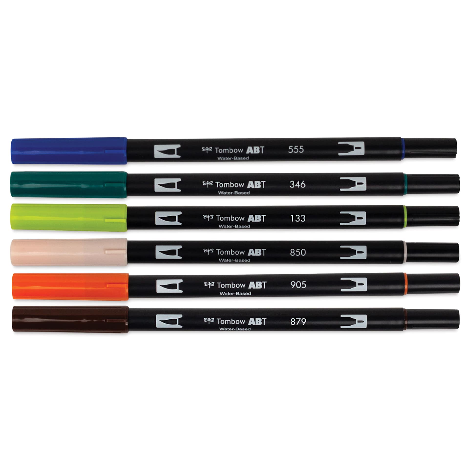 Tombow Dual Brush Manga Illustration Pens - Wind, Kit of 10, pen markers