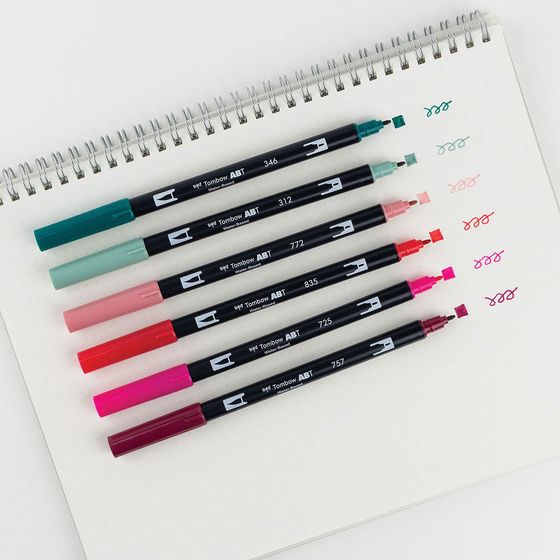 Tombow Dual Brush Pens - Very Berry, Set of 6