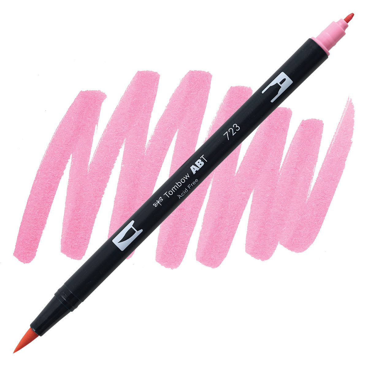 Tombow Dual Brush Pen - Pink Red pen and swatch