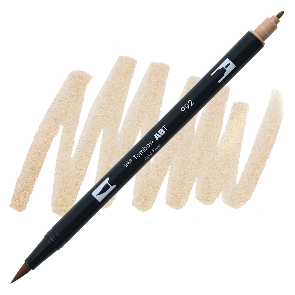 Tombow Dual Brush Pen - Sand Brown pen and swatch