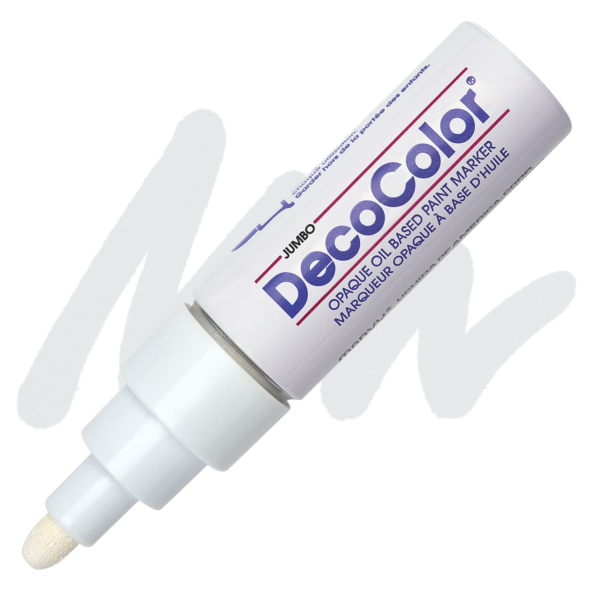 Decocolor Jumbo Paint Marker - White marker and swatch