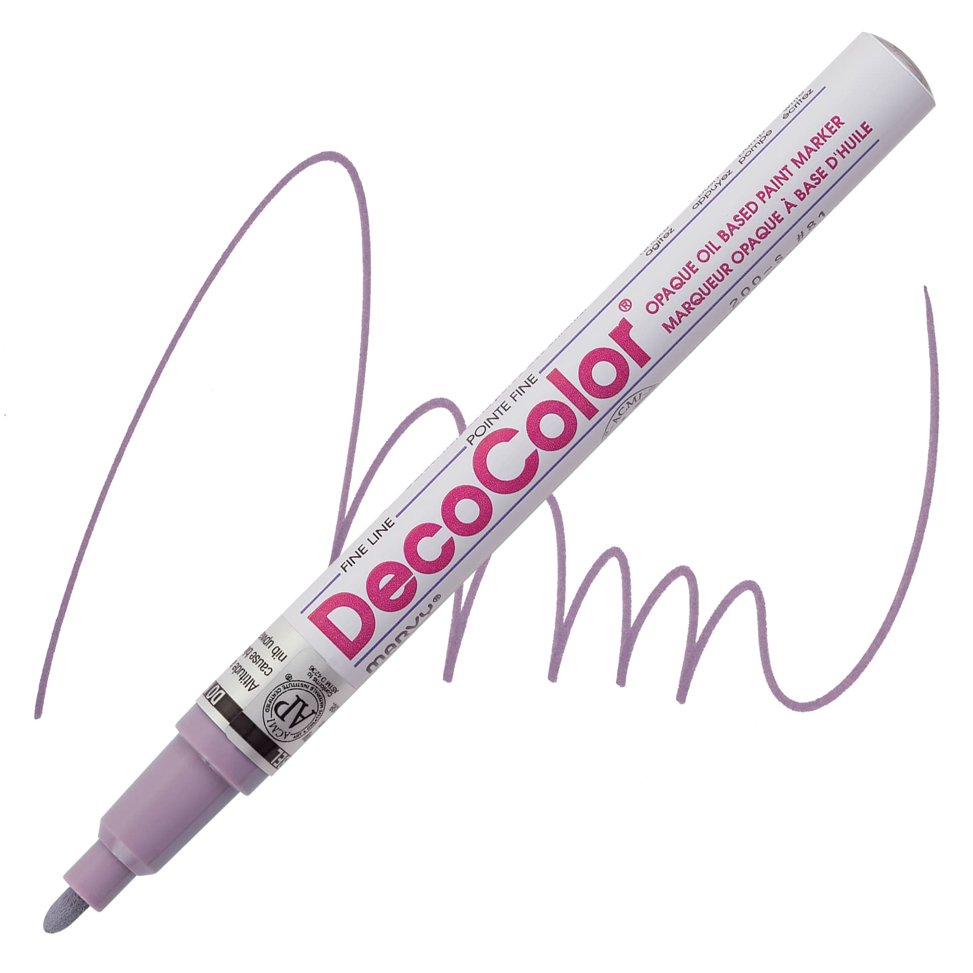 Decocolor Paint Marker - Pale Mauve, Fine Tip marker and swatch