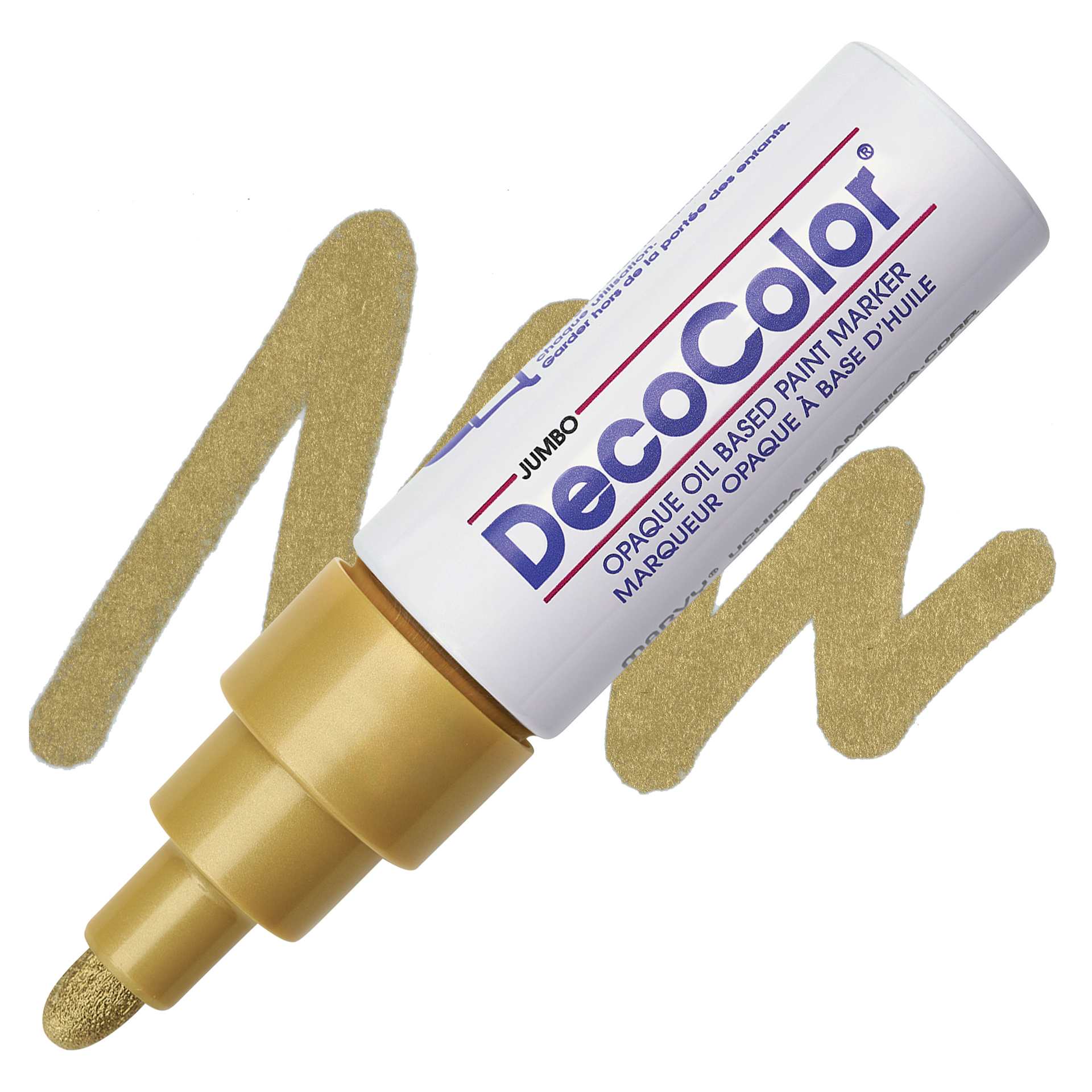 Decocolor Jumbo Paint Marker - Gold marker and swatch