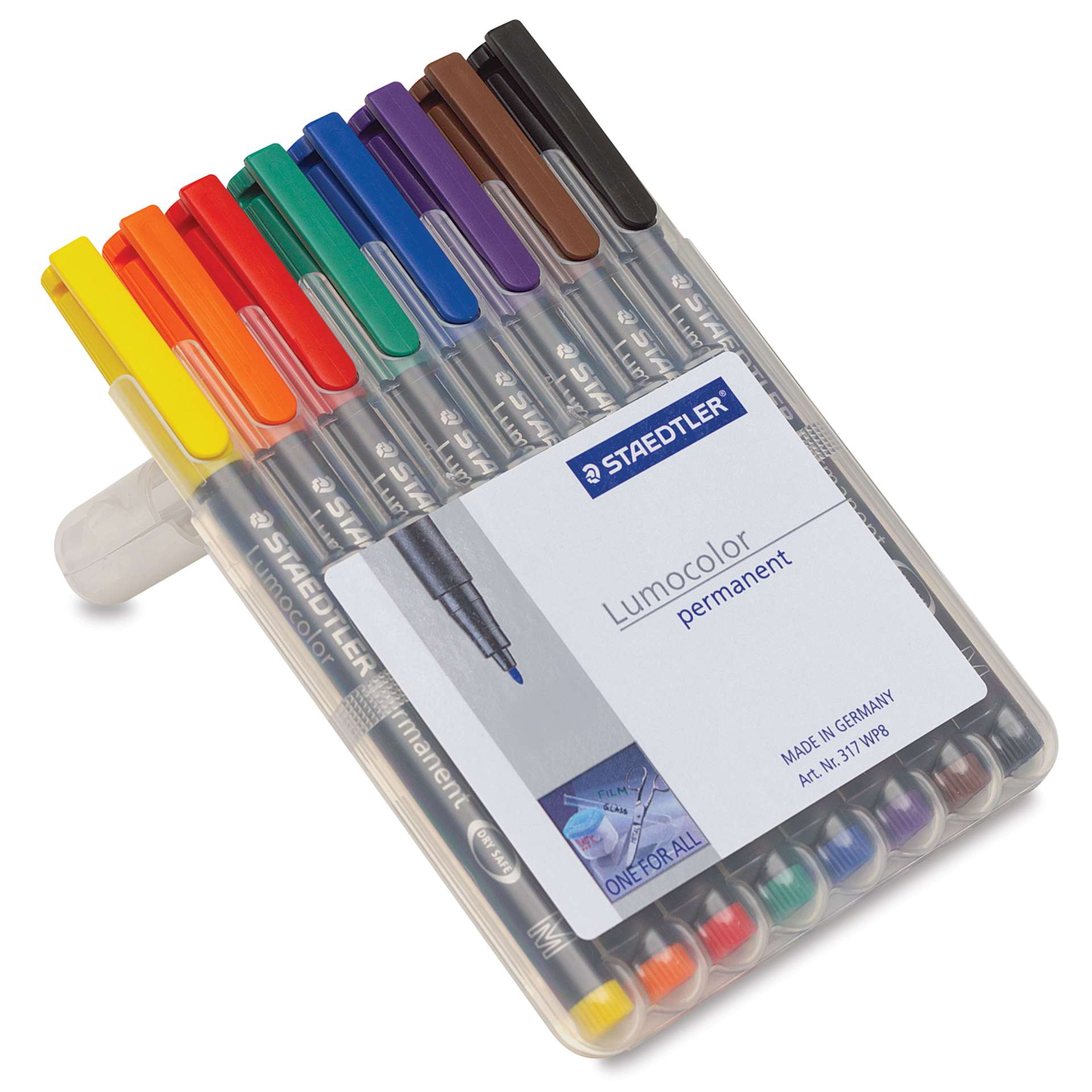 Staedtler Lumocolor Permanent Markers - Set of 8, Assorted, Fine