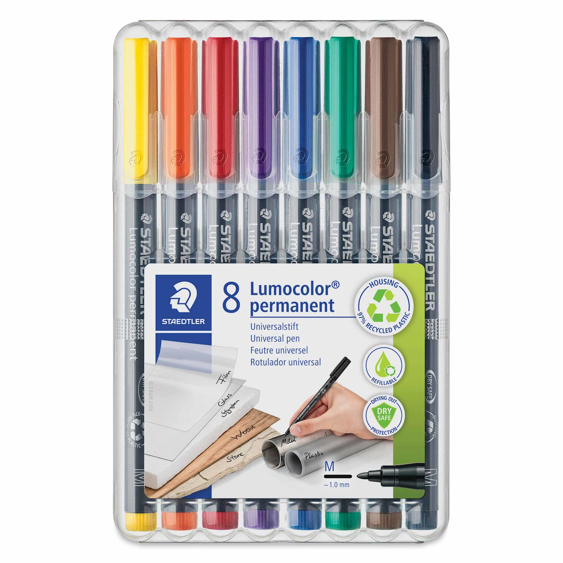 Staedtler Lumocolor Permanent Markers - Set of 8, Assorted, Medium