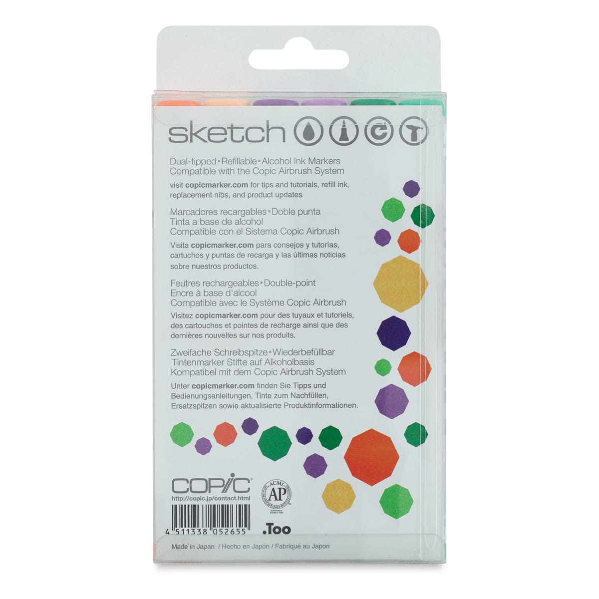 Copic Sketch Marker Set - Set of 6, Secondary Tones