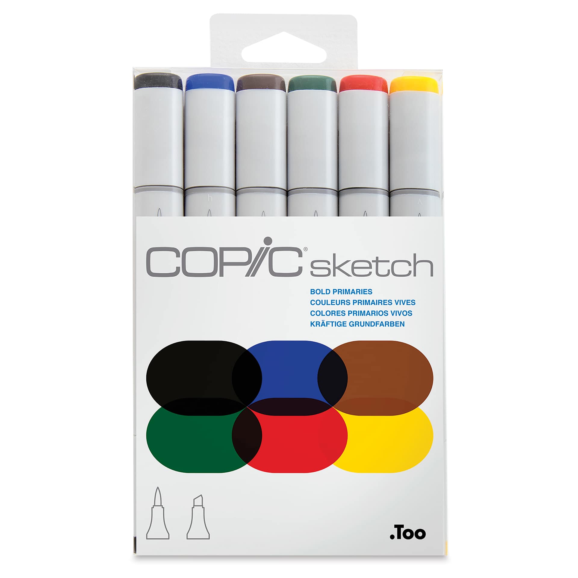 Copic Sketch Marker Set - Bold Primaries, Set of 6