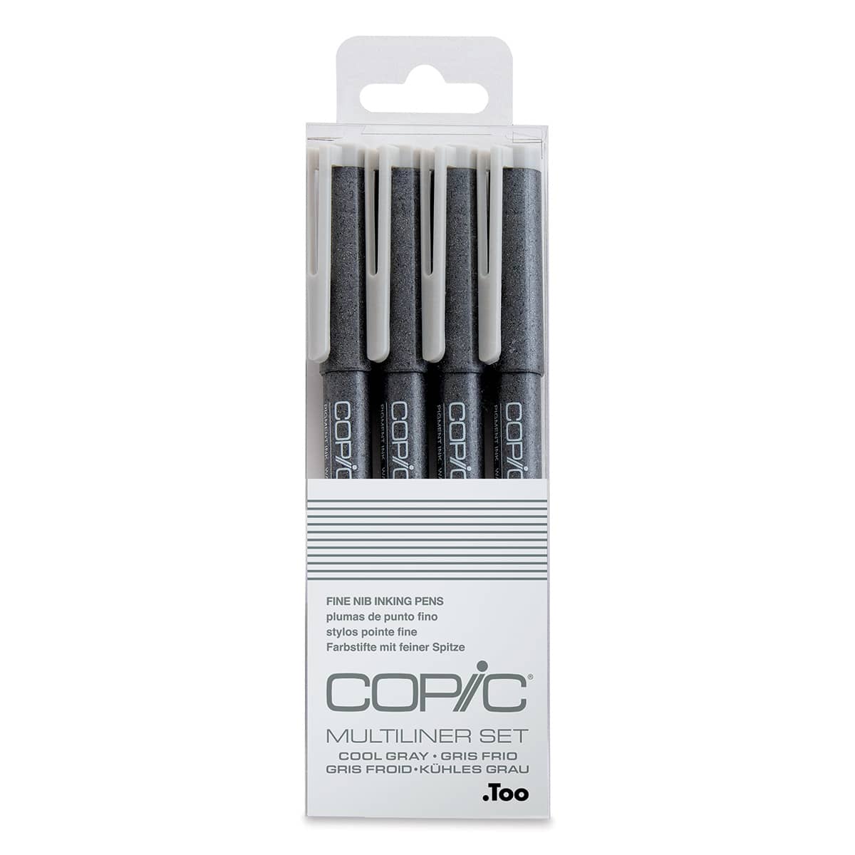 Copic Multiliner Pen - Gray, Fine Nibs, Set of 4
