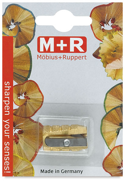 Mobius & Ruppert Grenade Brass Pencil Sharpener - Single Hole (Outside of Packaging)