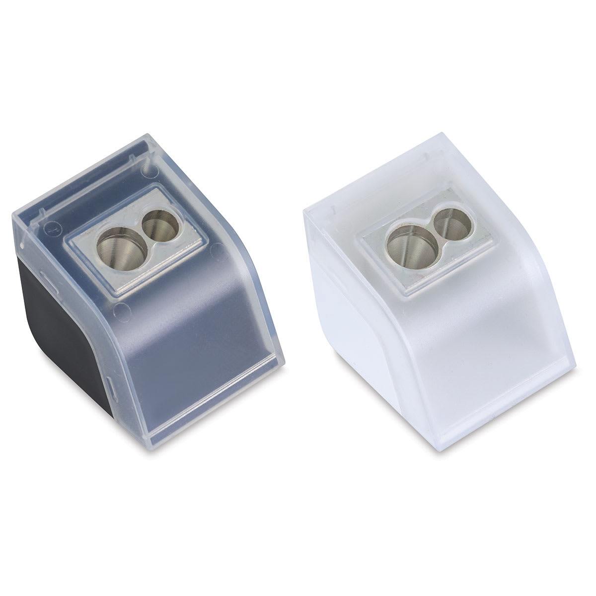 Mobius & Ruppert Desktop Design Sharpener - Top view of Black and White Sharpeners
