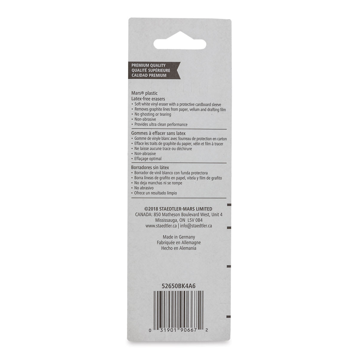 Staedtler Mars Plastic Eraser - Pkg of 4