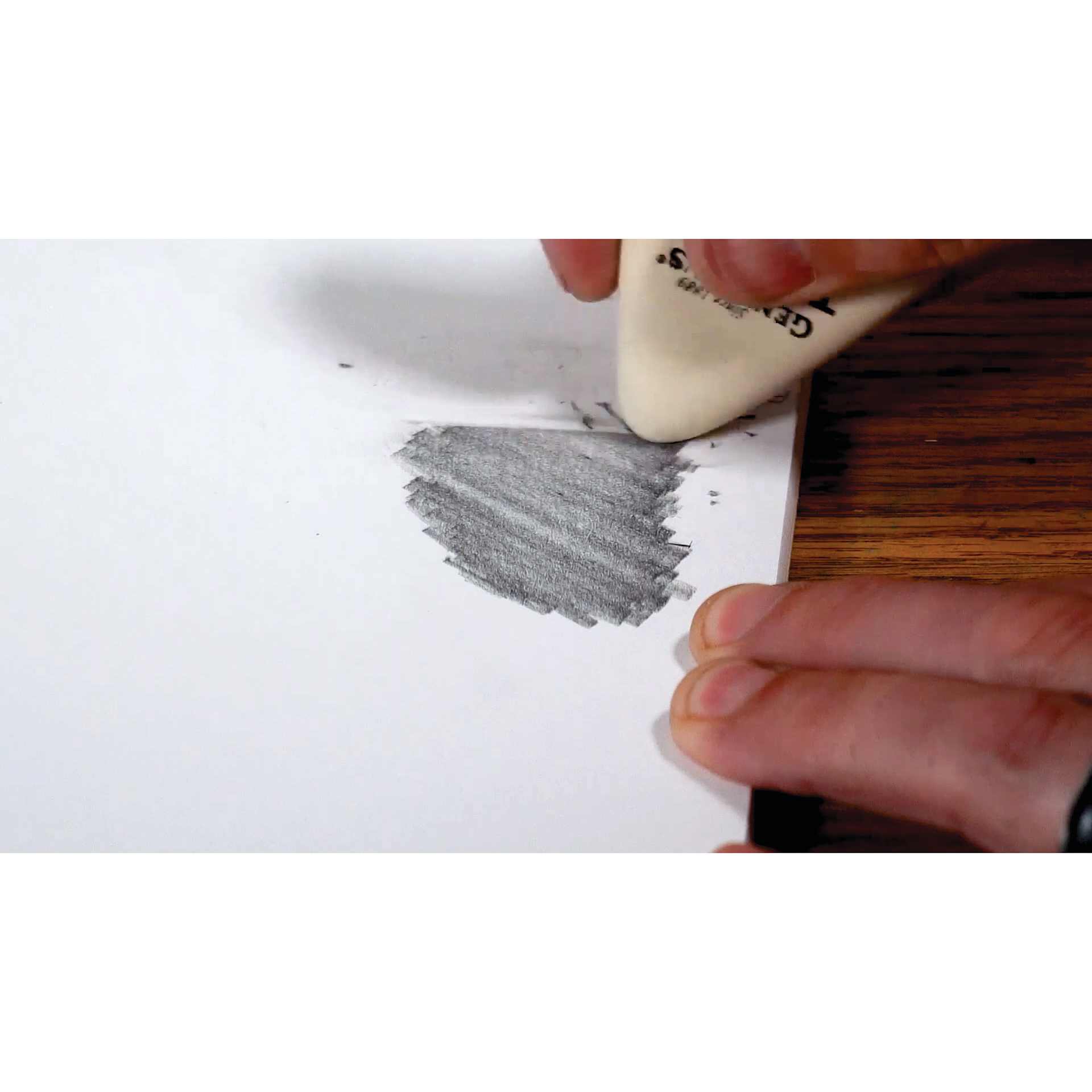 General's Tri-Tip Eraser, erasing pencil mark