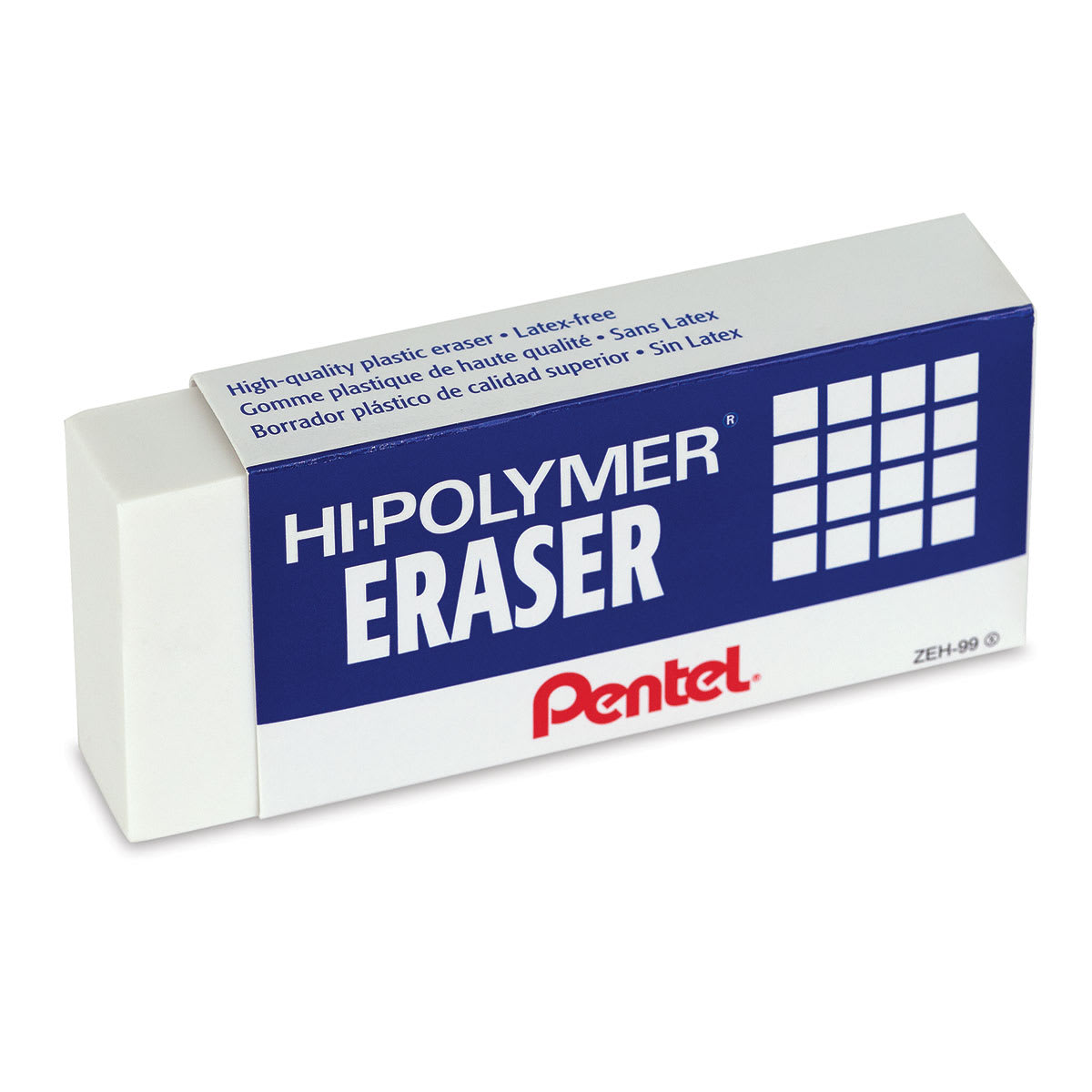 Pentel Hi-Polymer Erasers - Left Angled White Super XL size shown Pentel Hi-Polymer Erasers - Left Angled White Super XL size shown