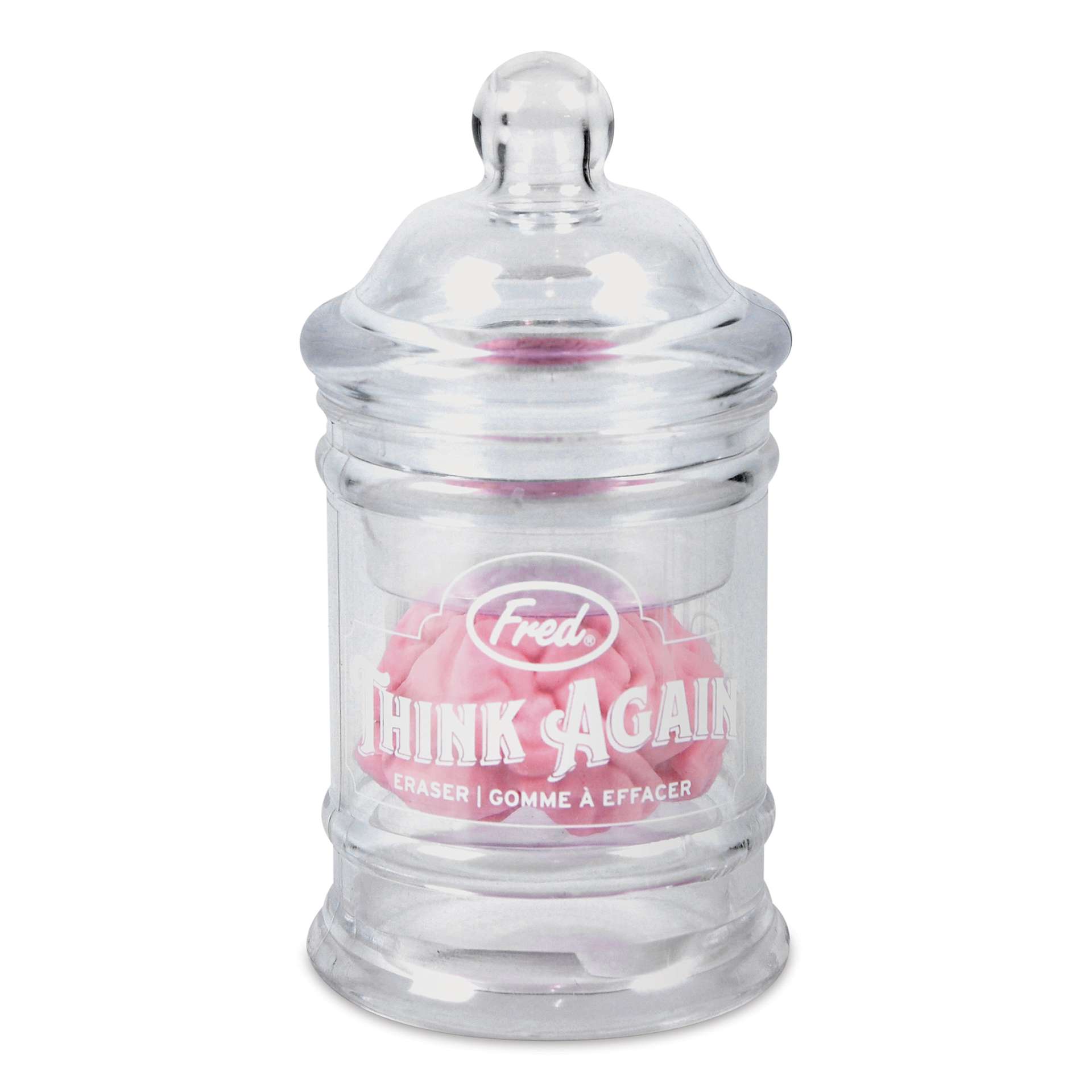 Fred Think Again Eraser (Apothecary-style jar packaging)
