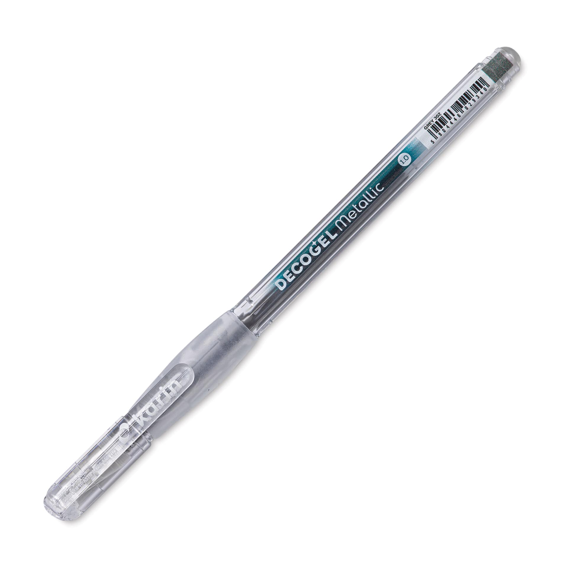 Karin DecoGel Metallic Pen - 302, Gray, cap on