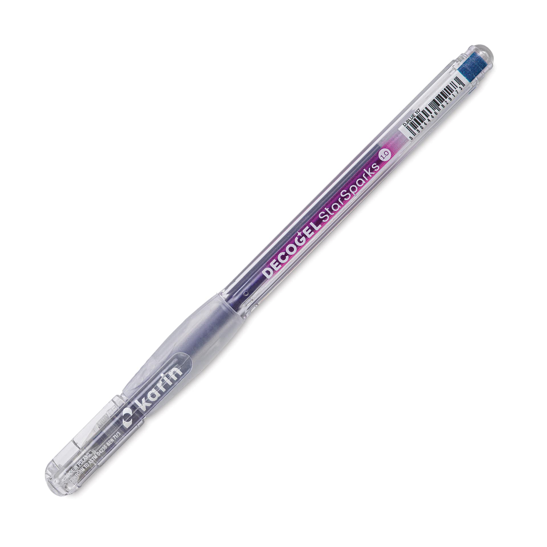 Karin DecoGel StarSparks Pen - 117, D. Blue, cap on