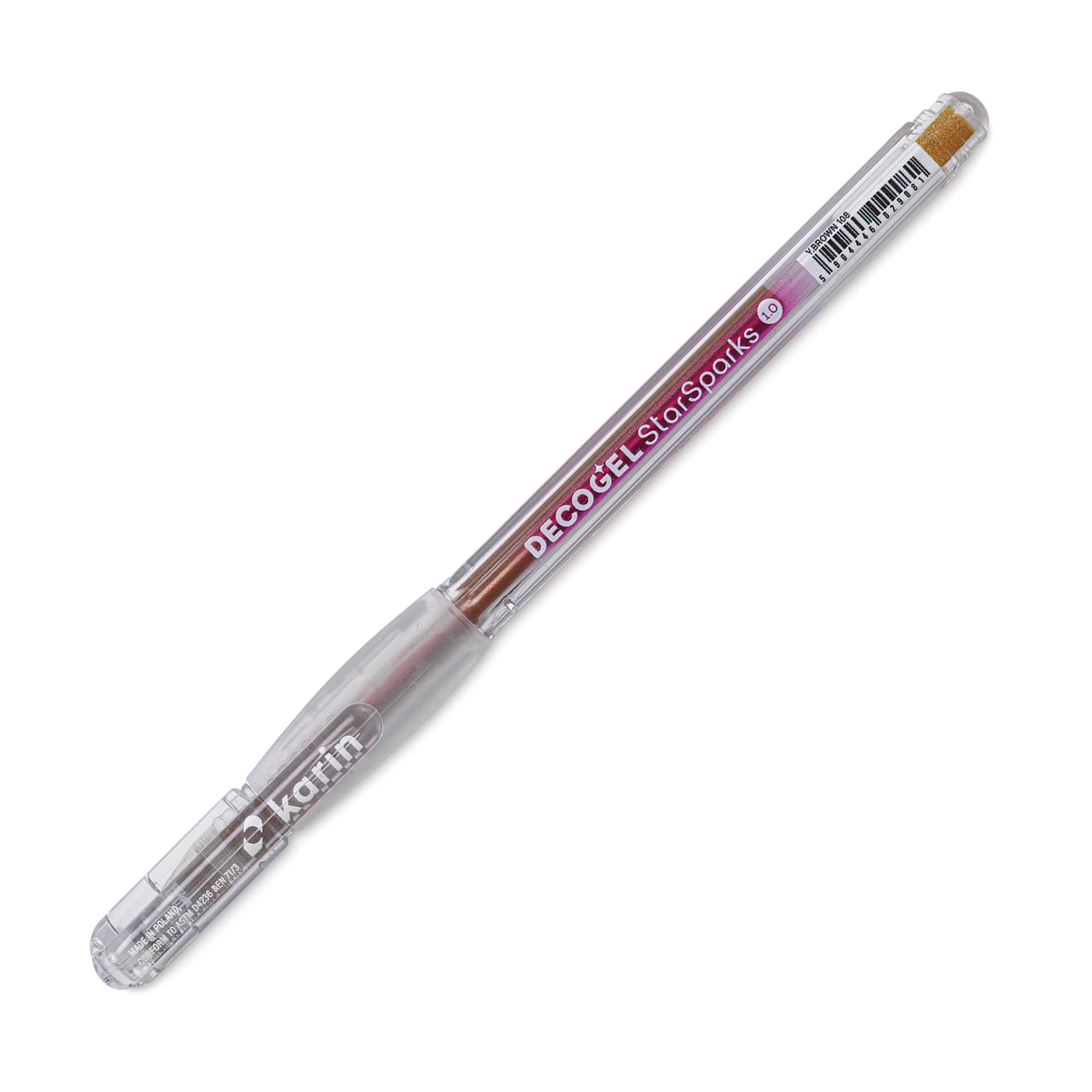 Karin DecoGel StarSparks Pen - 108, Y. Brown, cap on