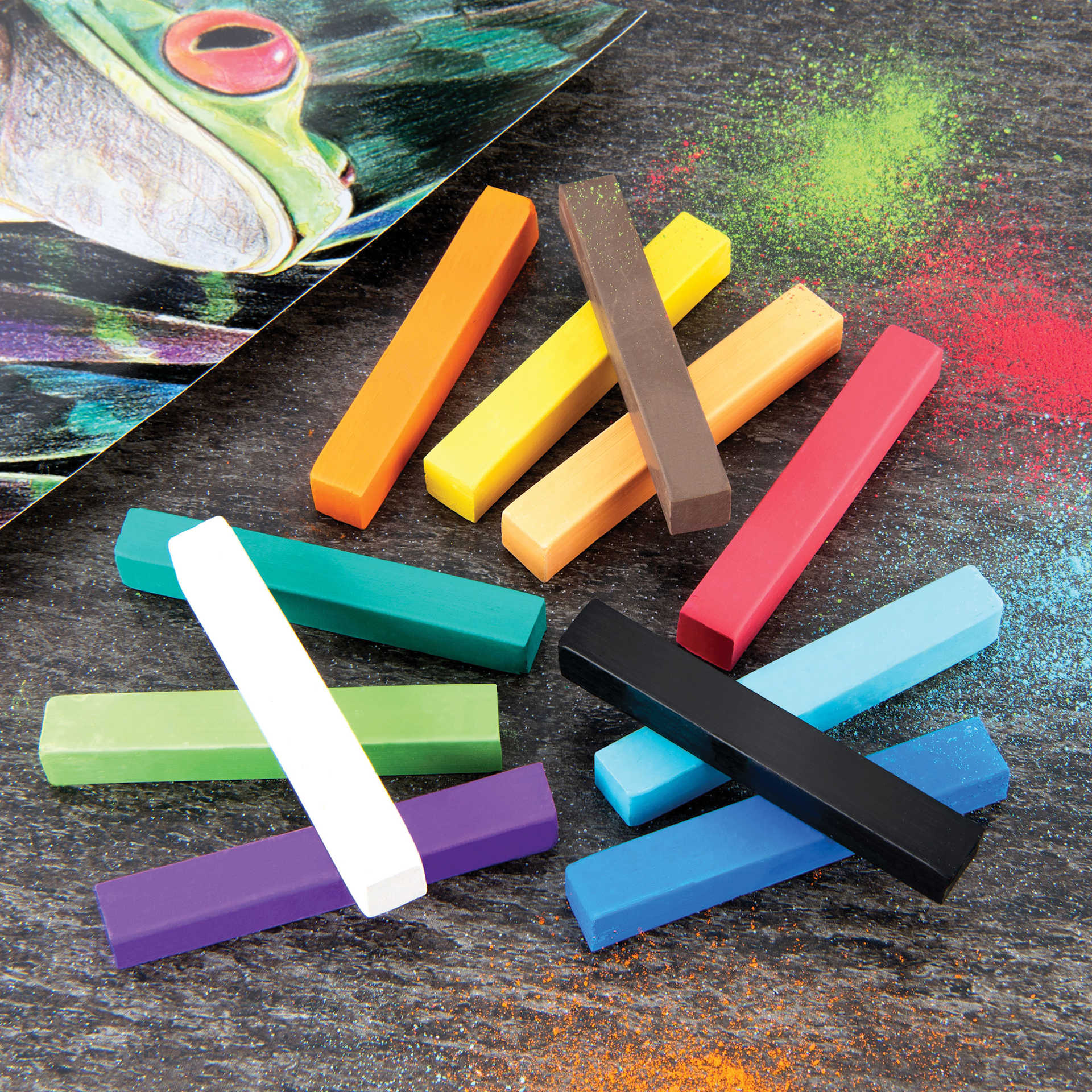 Royal & Langnickel Soft Pastel Set - Set of 12, Assorted, contents laying on desk