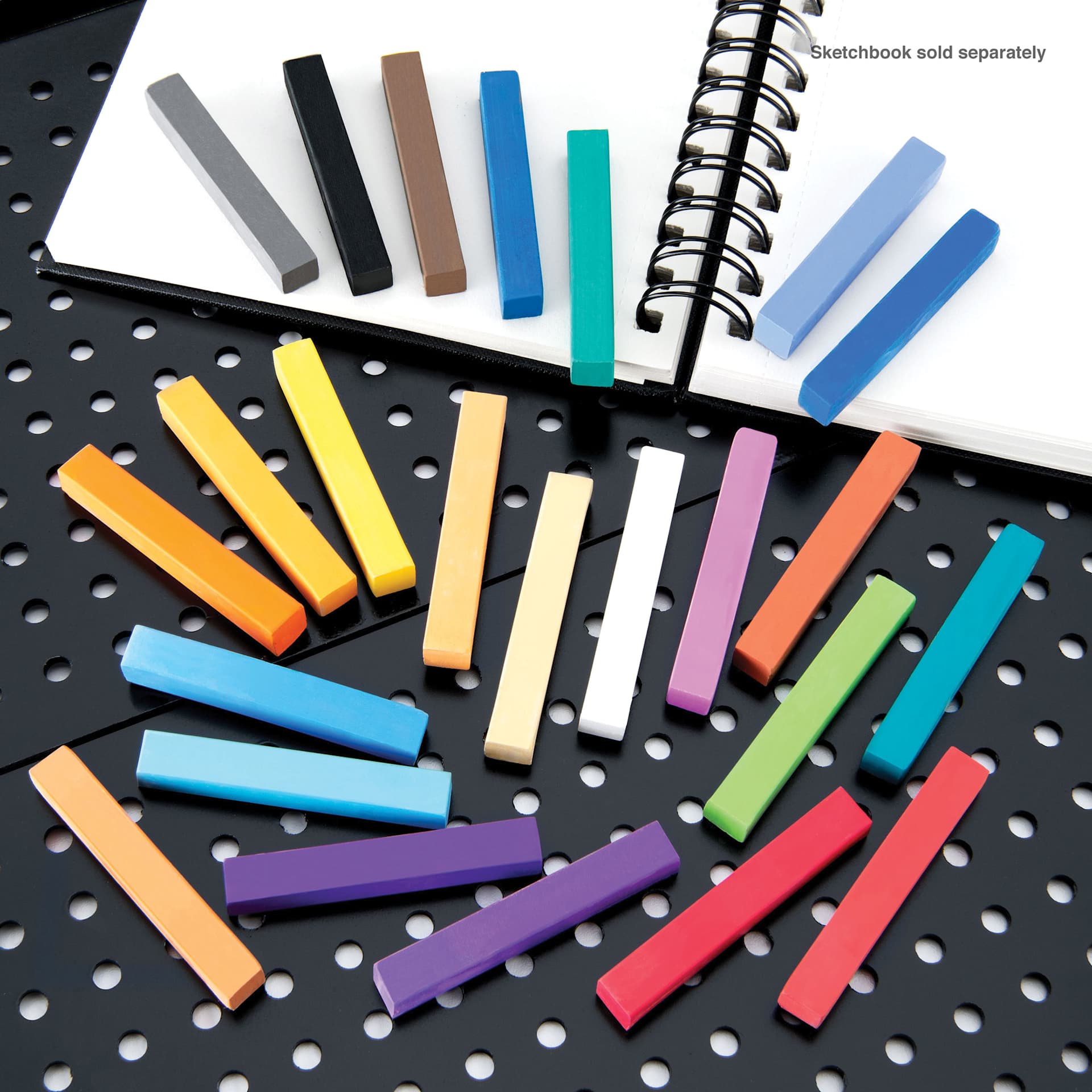 Royal & Langnickel Soft Pastel Set - Set of 24, Assorted, laying on desk and paper
