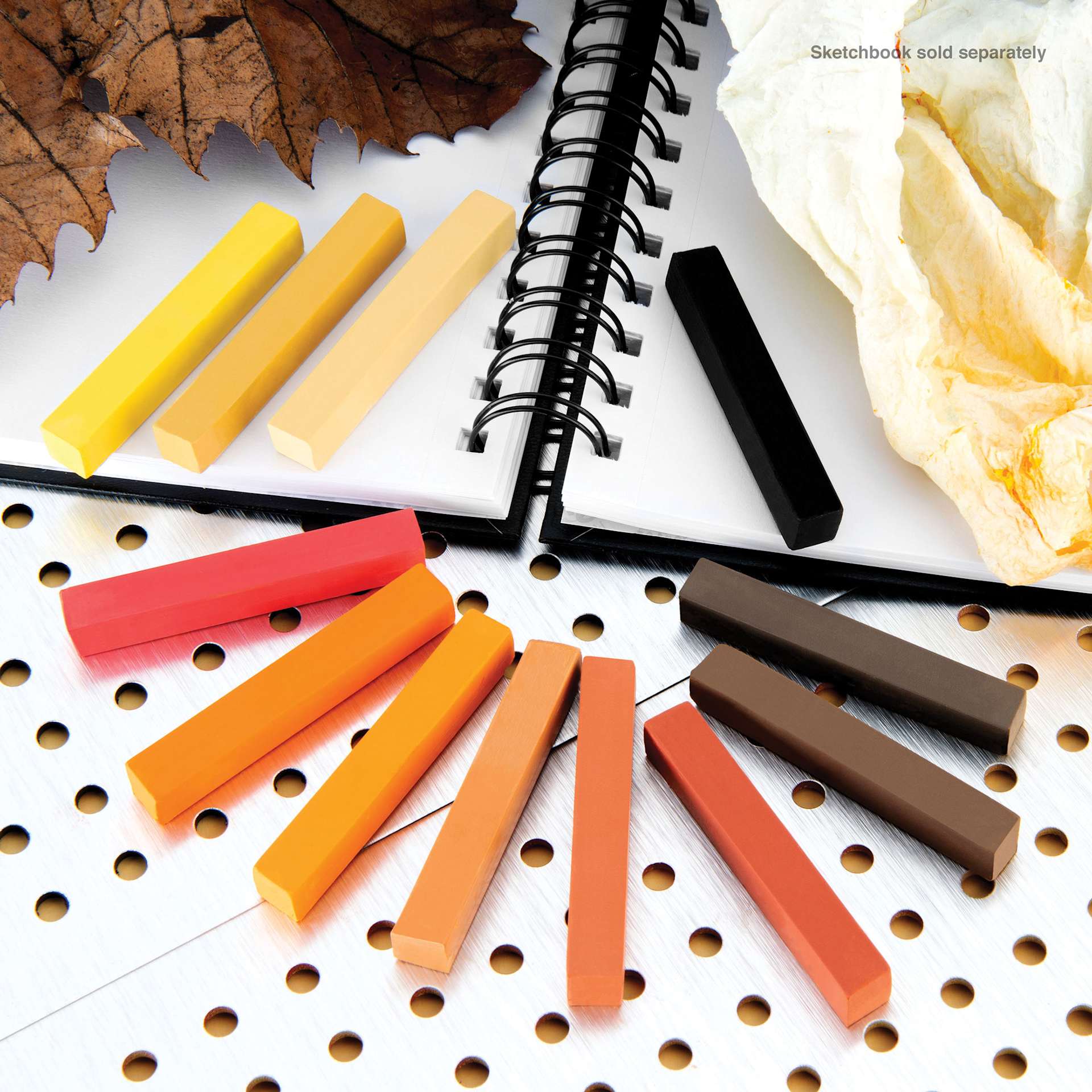 Royal & Langnickel Soft Pastel Set - Set of 12, Earth Tones, contents arranged by color family