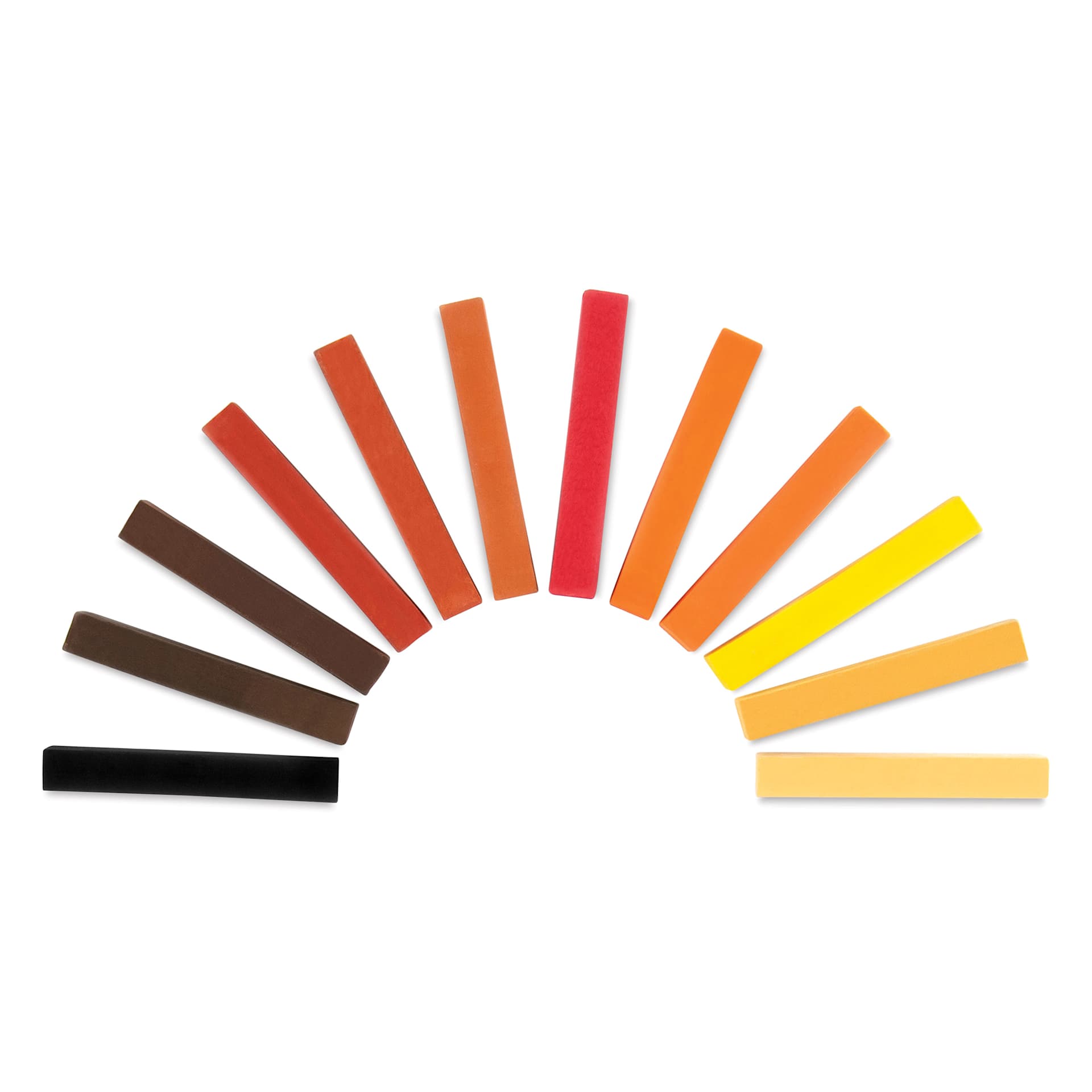 Royal & Langnickel Soft Pastel Set - Set of 12, Earth Tones, contents fanned out in half circle