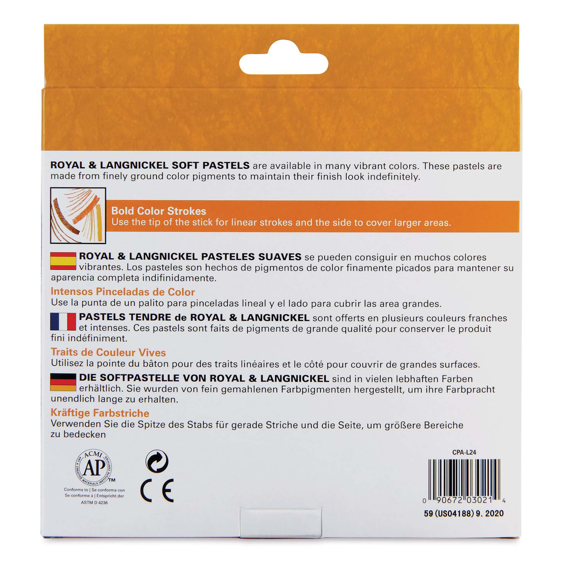 Royal & Langnickel Soft Pastel Set - Set of 24, Landscape, back of packaging