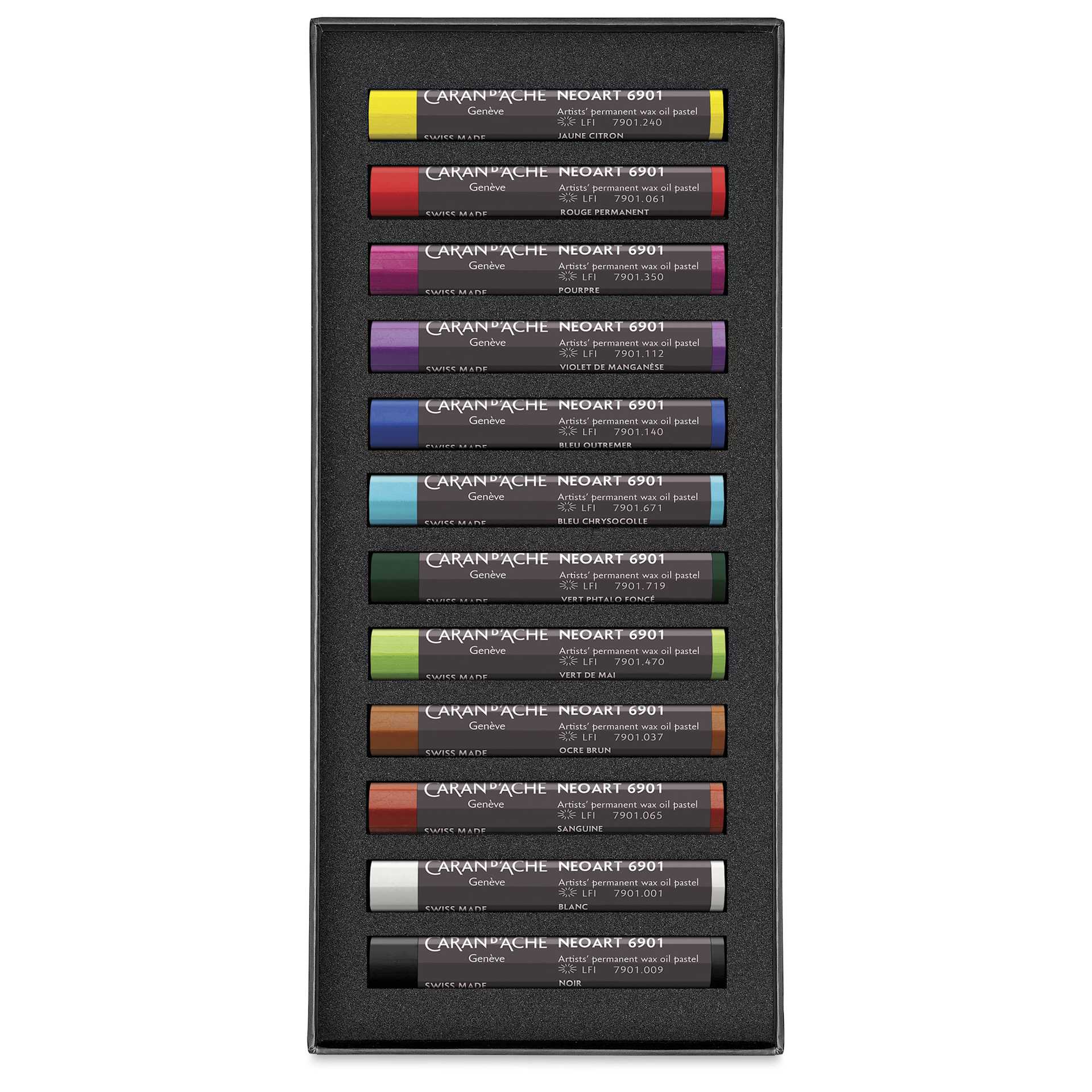 Caran d’Ache Neoart 6901 Pastels - Set of 12, Assorted Colors set contents