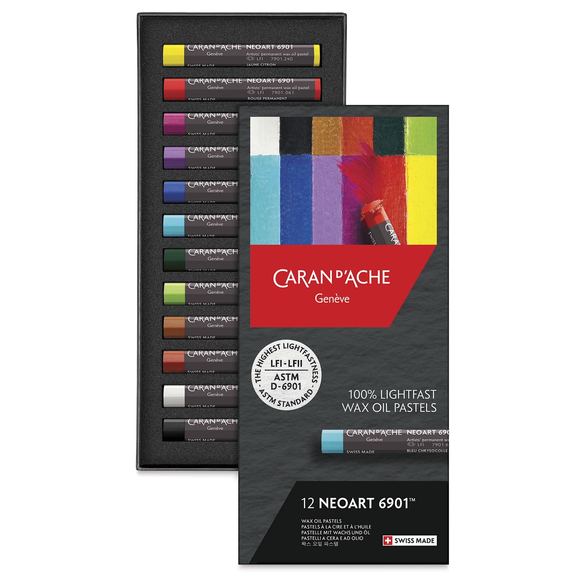 Caran d’Ache Neoart 6901 Pastels - Set of 12, Assorted Colors