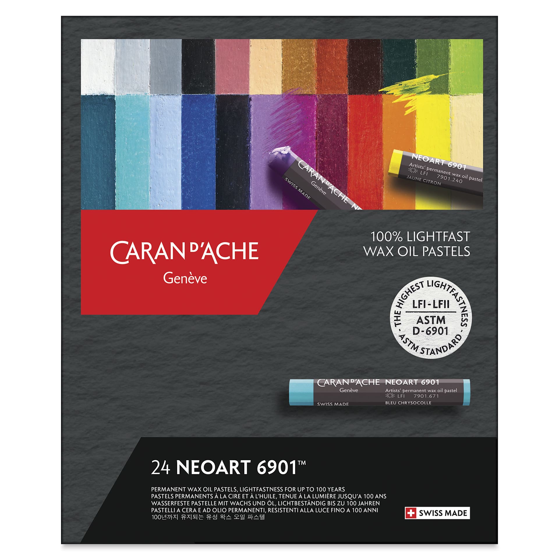 Caran d’Ache Neoart 6901 Pastels - Set of 24, Assorted Colors front of package