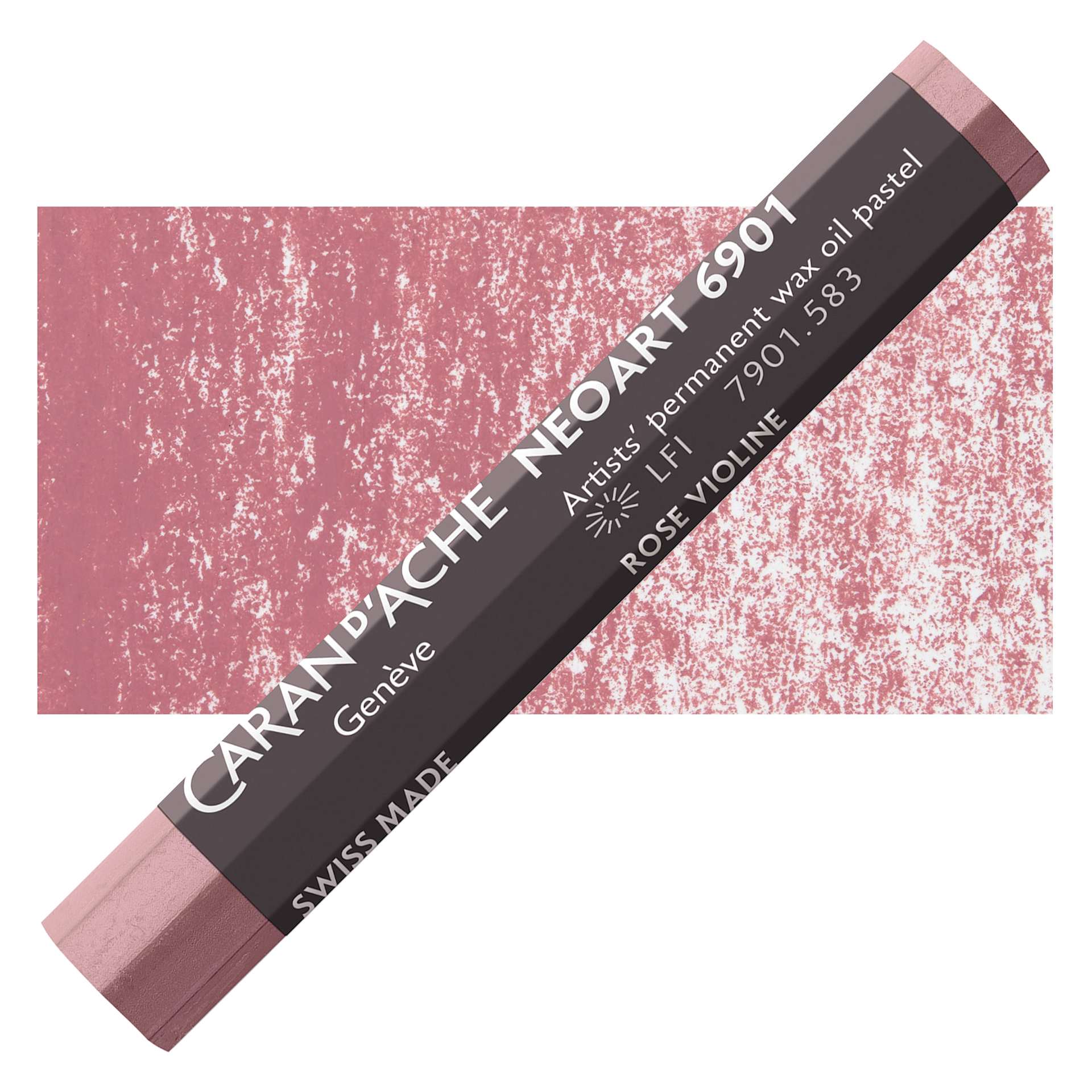 Caran d’Ache Neoart 6901 Pastel - Violet Pink, pastel and swatch