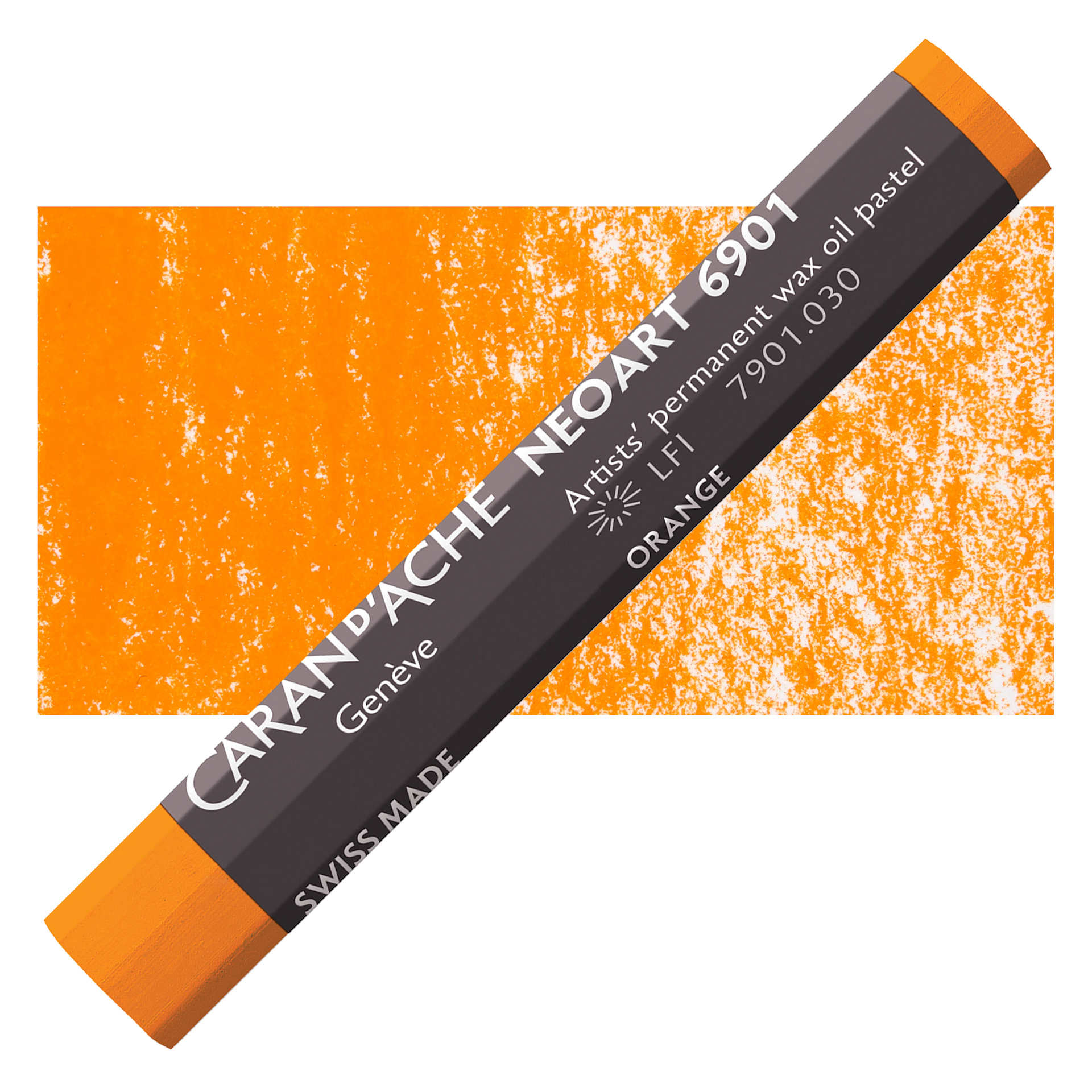 Caran d’Ache Neoart 6901 Pastel - Orange, pastel and swatch