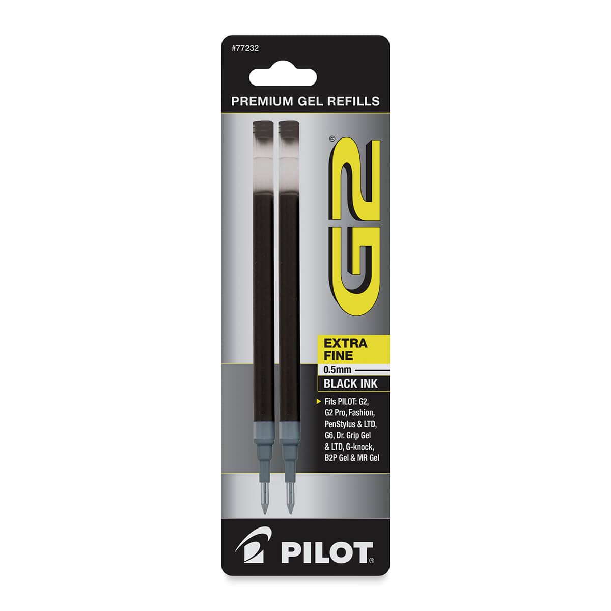 Pilot G2 Gel Pen Refill - 0.5 mm, Black, Extra Fine, Pkg of 2