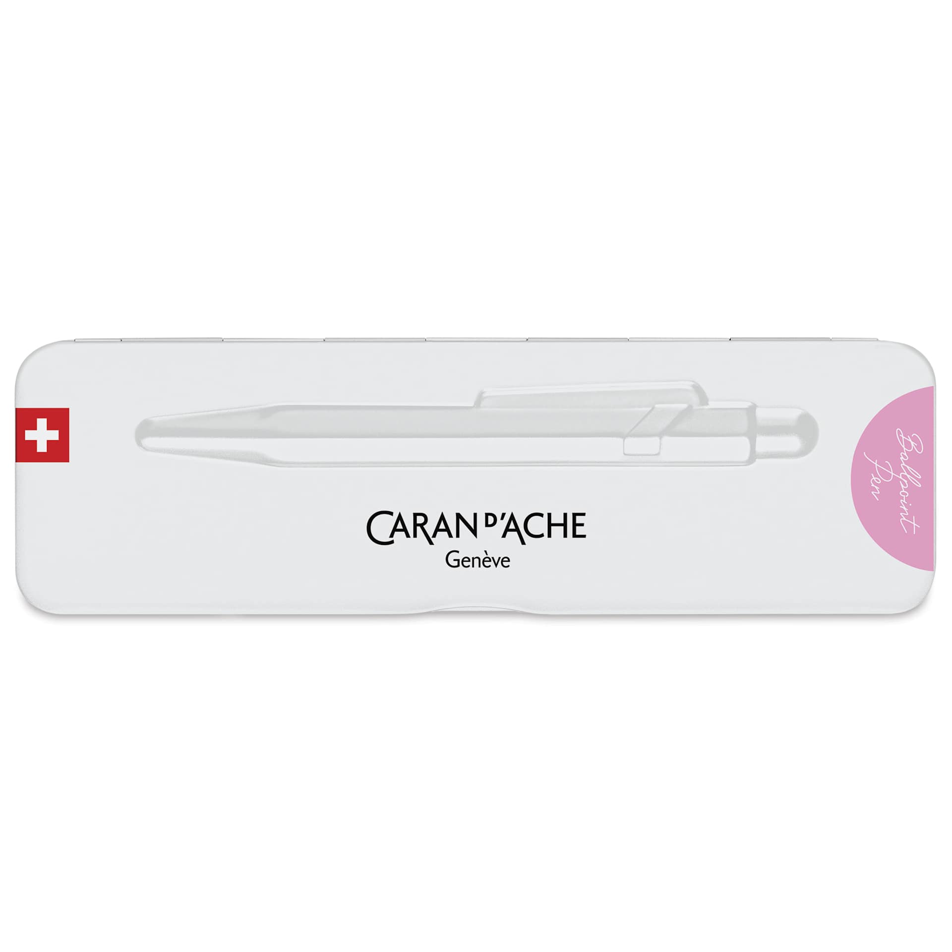 Caran d'Ache Colormat-X 849 Ballpoint Pen - Pink, front of case