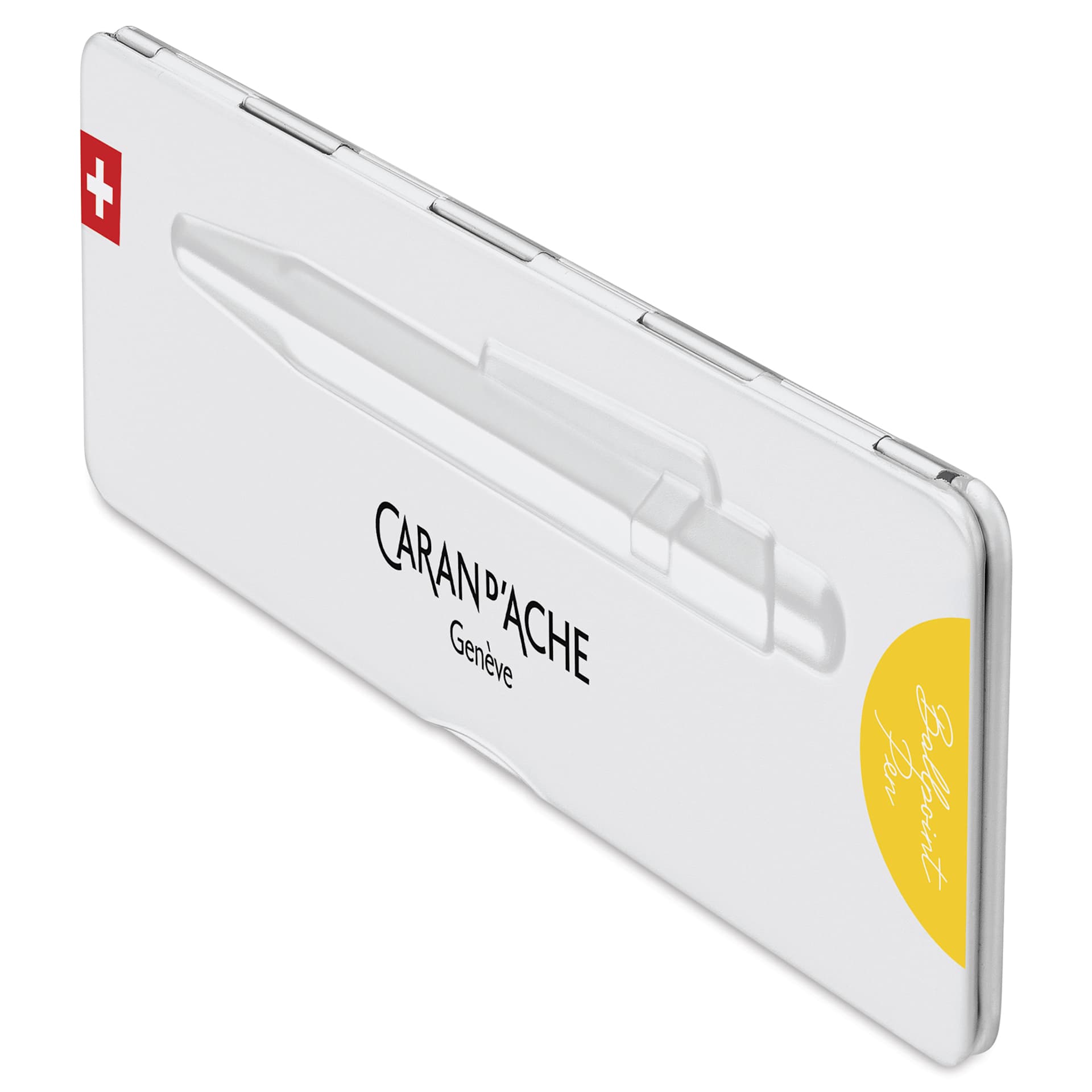 Caran d'Ache Colormat-X 849 Ballpoint Pen - Yellow, case