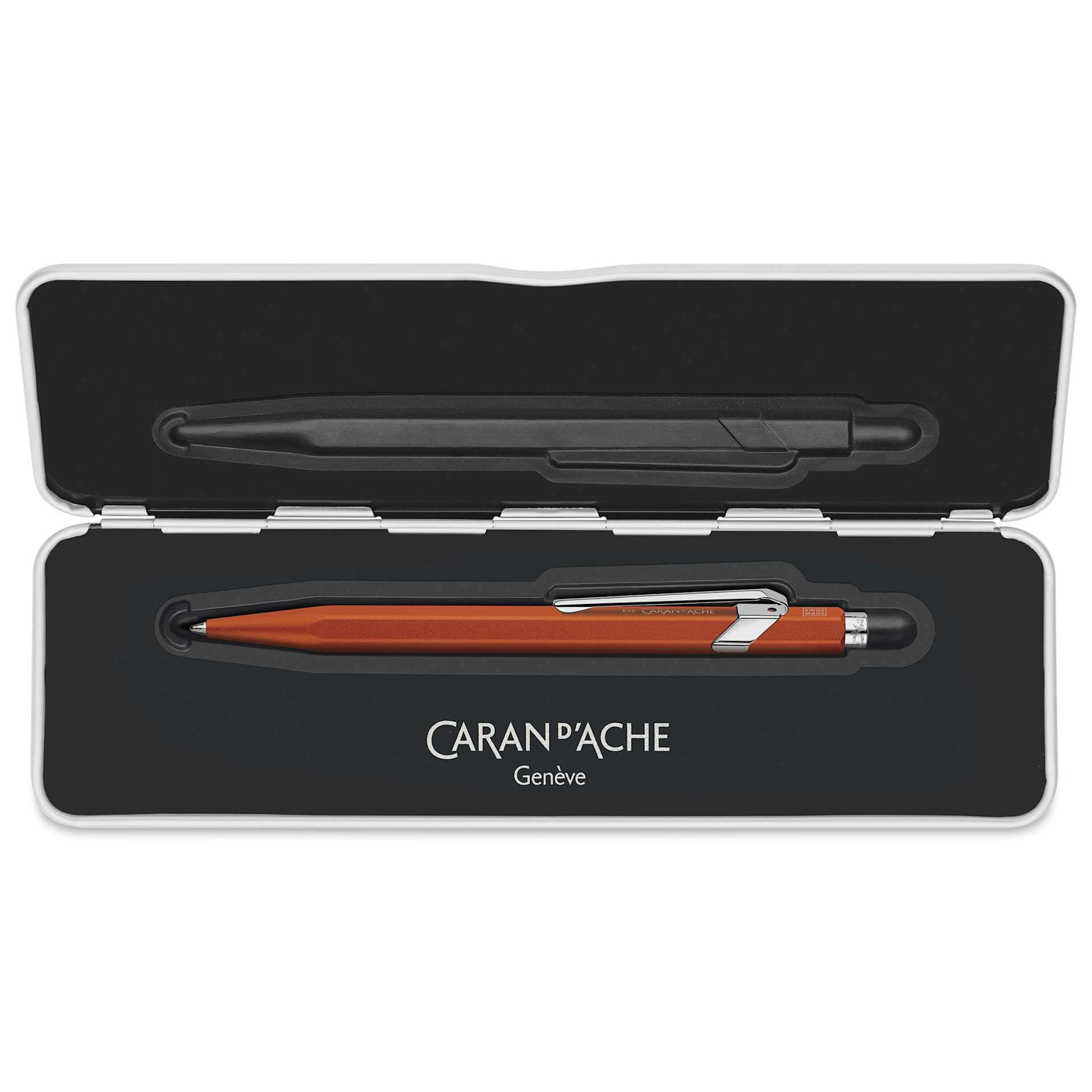 Caran d'Ache Colormat-X 849 Ballpoint Pen - Orange, in case