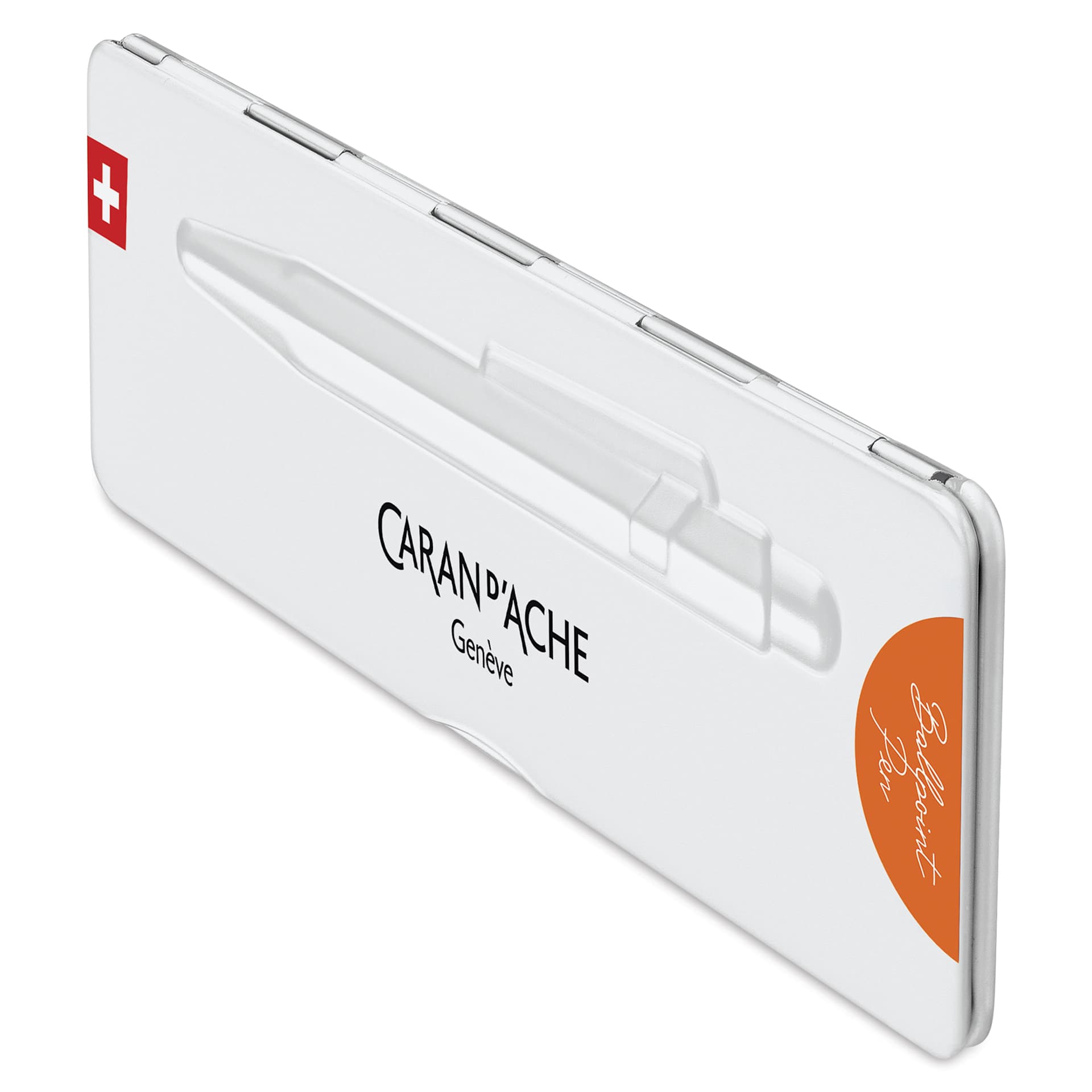 Caran d'Ache Colormat-X 849 Ballpoint Pen - Orange, case