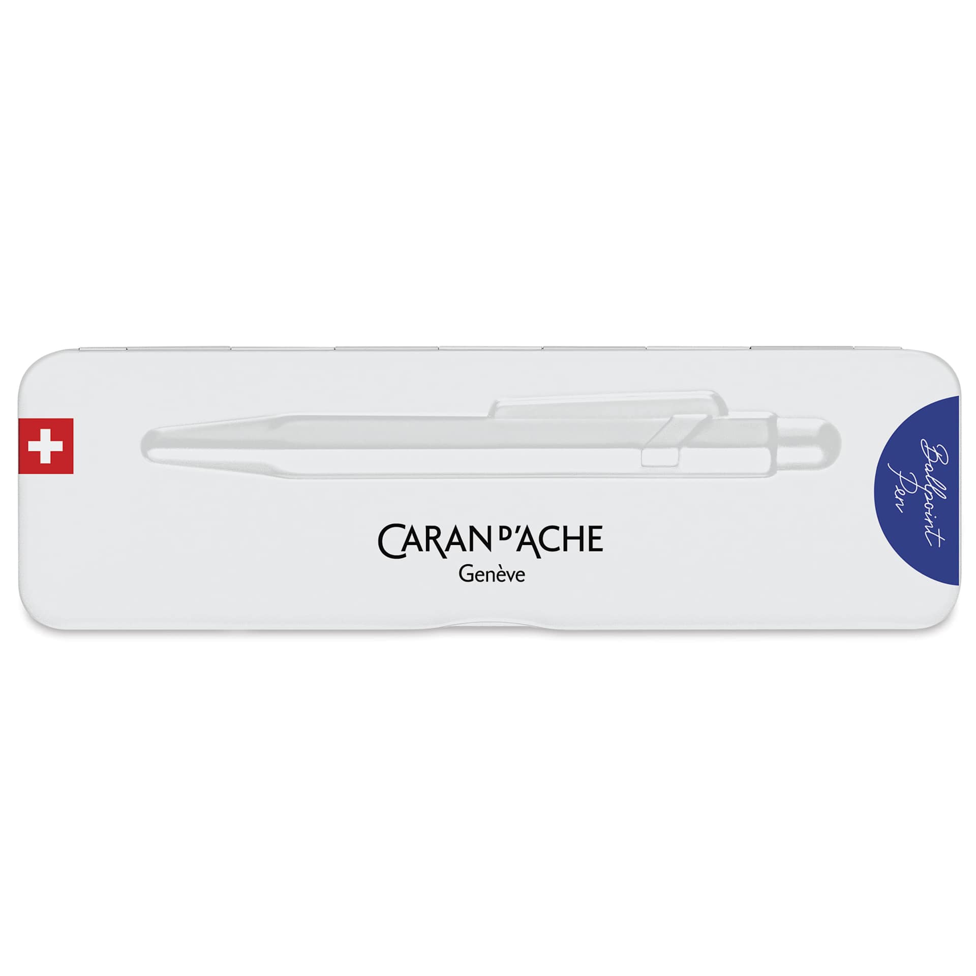 Caran d'Ache Colormat-X 849 Ballpoint Pen - Blue, front of case
