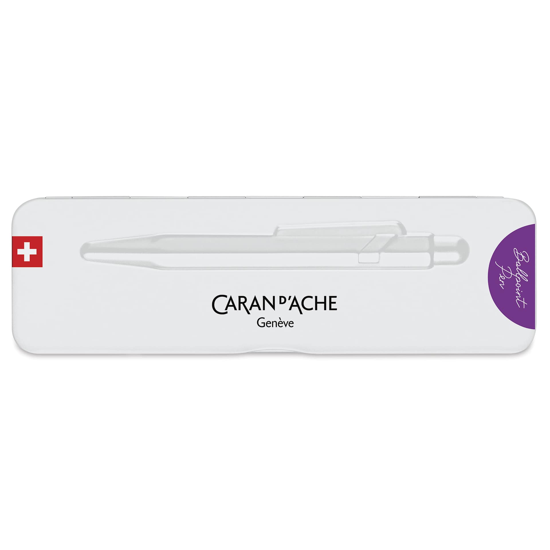 Caran d'Ache Colormat-X 849 Ballpoint Pen - Violet, case
