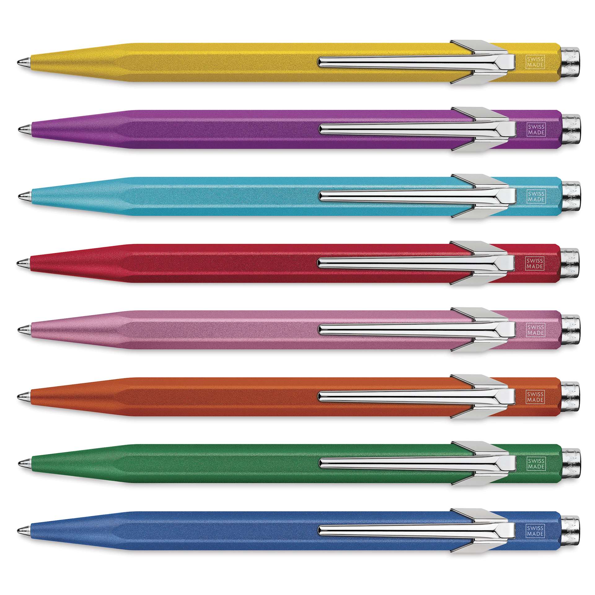 Caran d'Ache Colormat-X 849 Ballpoint Pens laid out