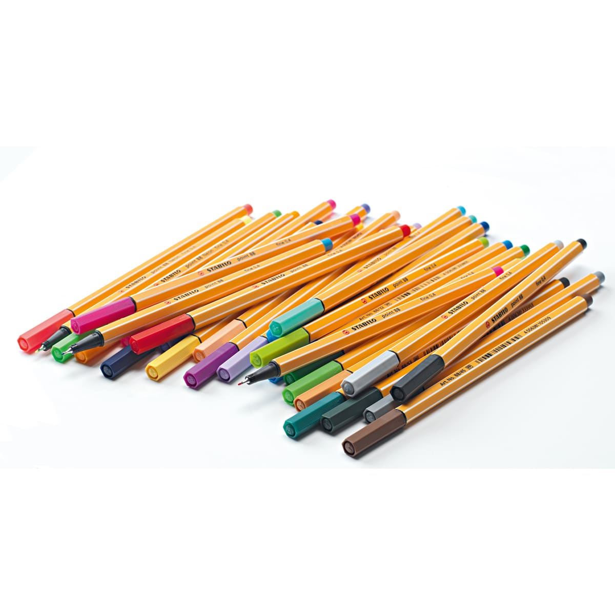 Stabilo Point 88 Fineliner Pens - Set of 30, Roller Case, Assorted Colors