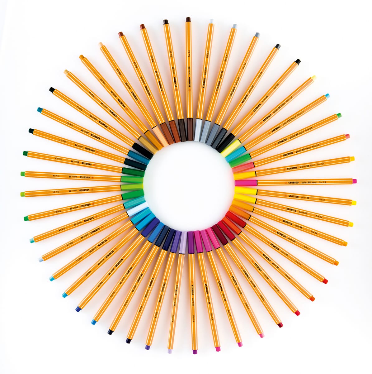 Stabilo Point 88 Fineliner Pens - Set of 50, Metal Case, Assorted Colors