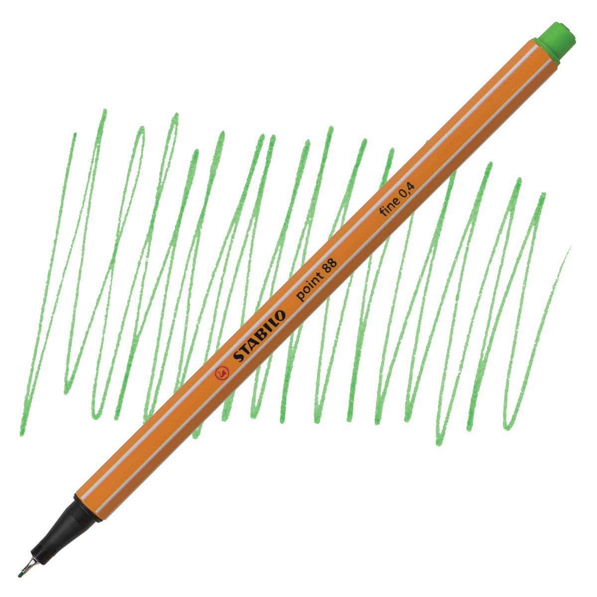 Stabilo Point 88 Fineliner Pen - Leaf Green pen and swatch
