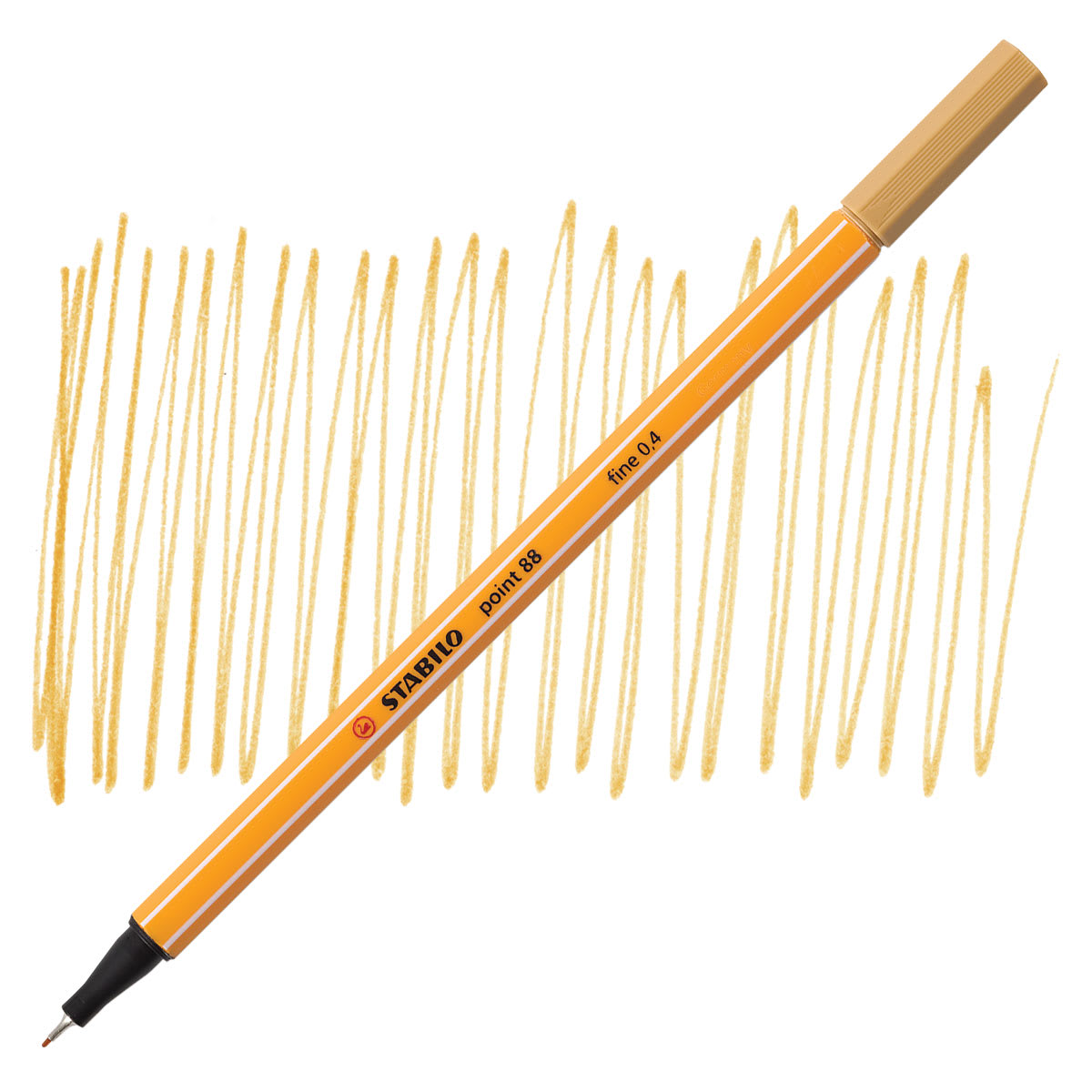 Stabilo Point 88 Fineliner Pen - Light Ochre pen and swatch