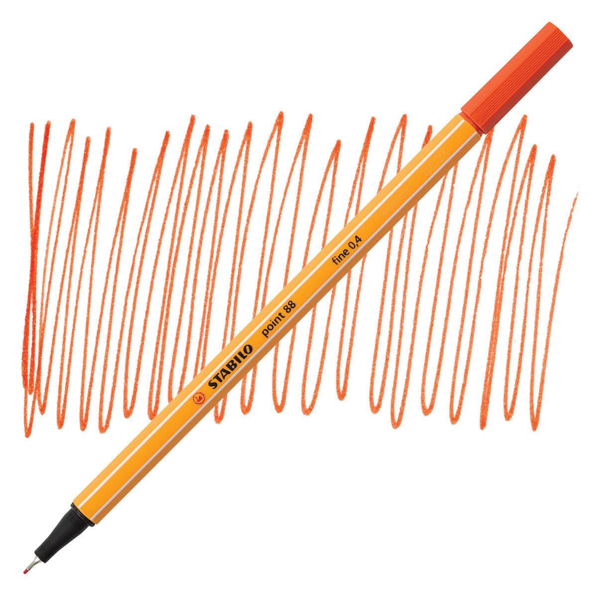 Stabilo Point 88 Fineliner Pen - Light Red pen and swatch