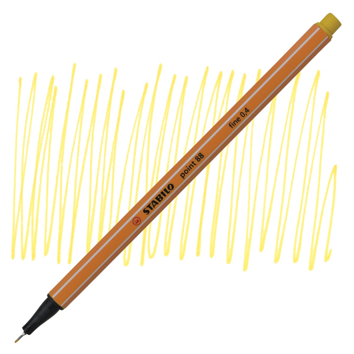 Stabilo Point 88 Fineliner Pen - Yellow pen and swatch