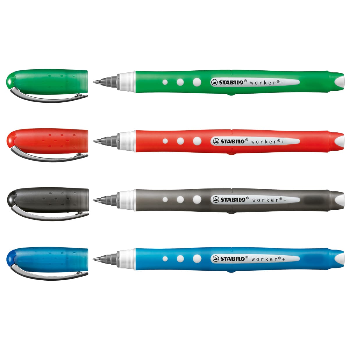 worker colorful Rollerball 4-Pen Wallet Set 5mm Nickel Rollerball Tips - Peggable
