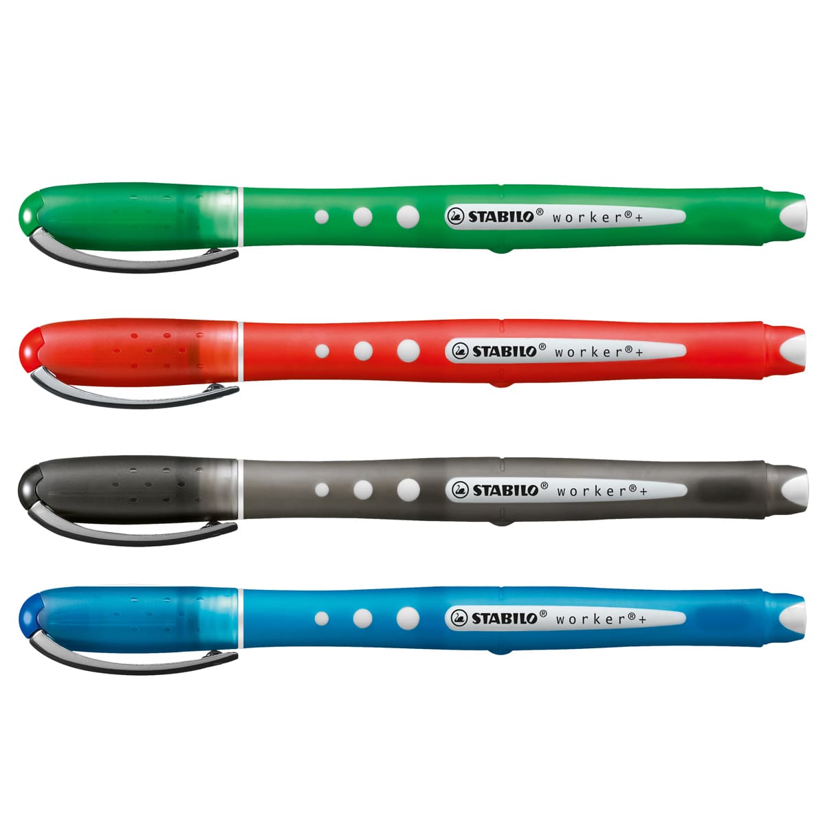 worker colorful Rollerball 4-Pen Wallet Set 5mm Nickel Rollerball Tips - Peggable